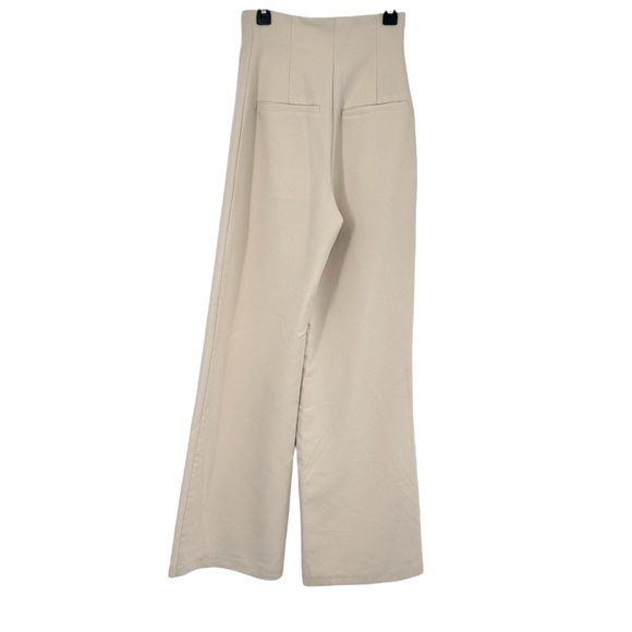 Bardot Wide Leg High Rise Cream Trouser Pants Womens XS - Picture 2 of 3